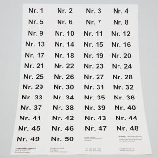 Numéros adhésives pour chaises et tables
